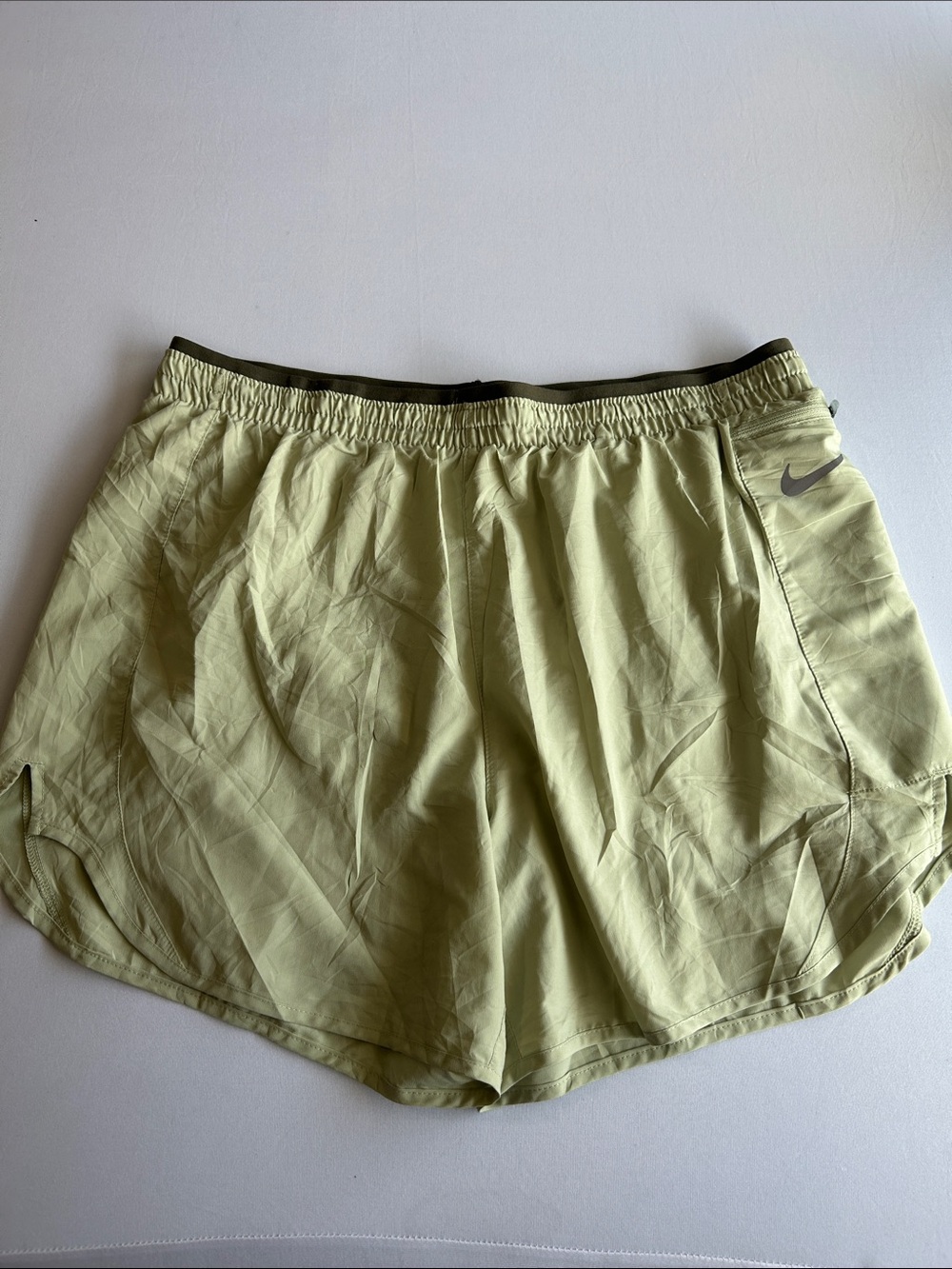 Nike Olive Green Athletic Shorts with Dark Trim